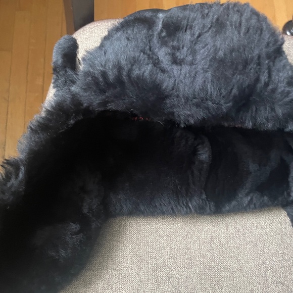 NWOT Crowncap Lamb Aviator with Mouton Trim size XL - Black - Picture 6 of 6